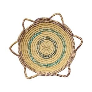 HANDMADE Coiled Woven Trinket 6” Wall Basket